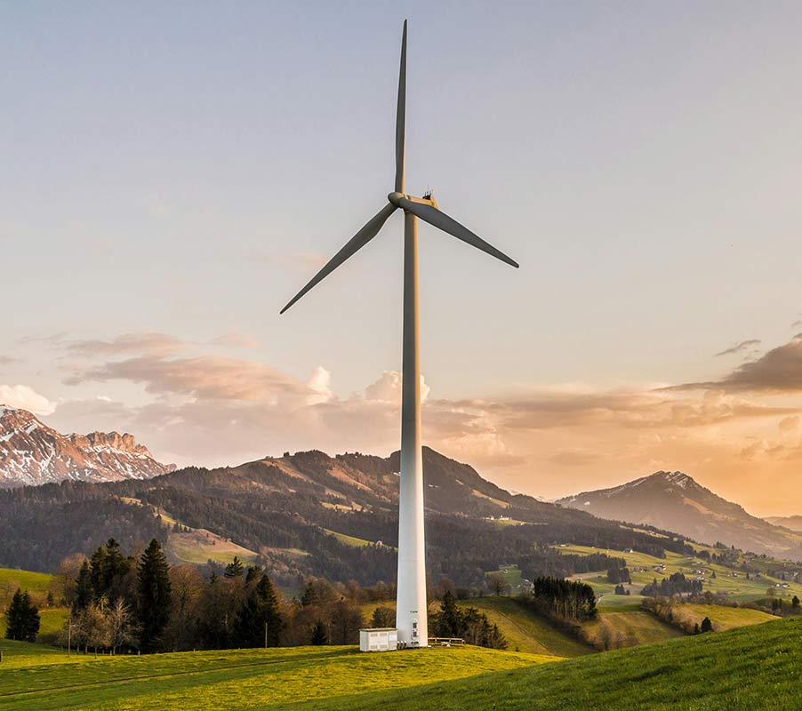 Wind Turbine Between Hills Wind Turbine Between Hills